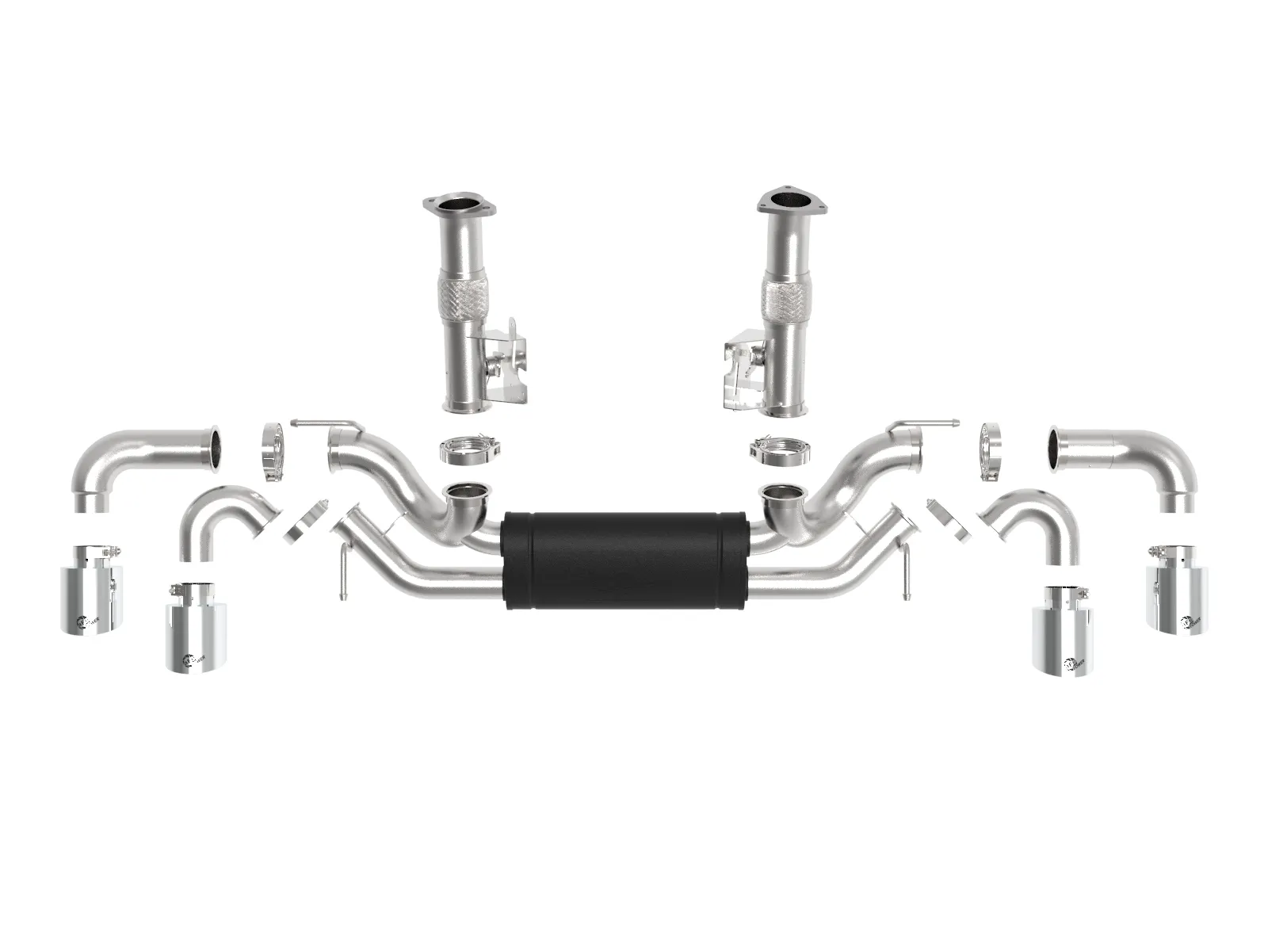Układ Wydechowy aFe MACH Force-Xp 304 Stainless Steel Cat-Back w/ Muffler Polished (No NPP) | Chevrolet Corvette C8 | 6.2 | 2020-2026 - obrazek 4