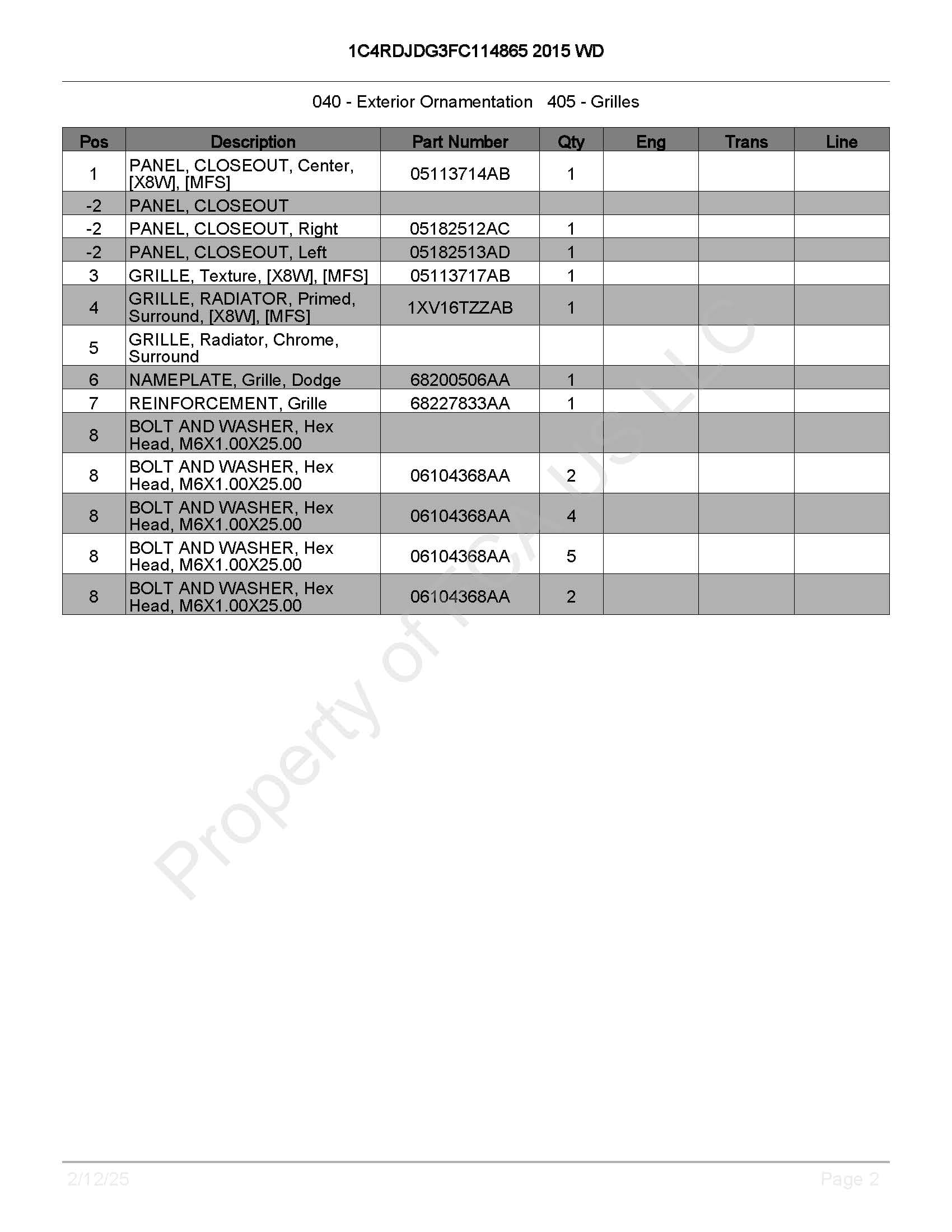 Usługa VIP - przygotowanie wyceny z numerami katalogowymi do 10 indeksów OE MOPAR - obrazek 7